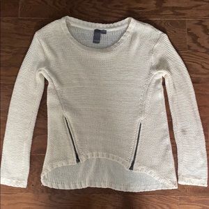 Knitted Sweater with Accent Zippers